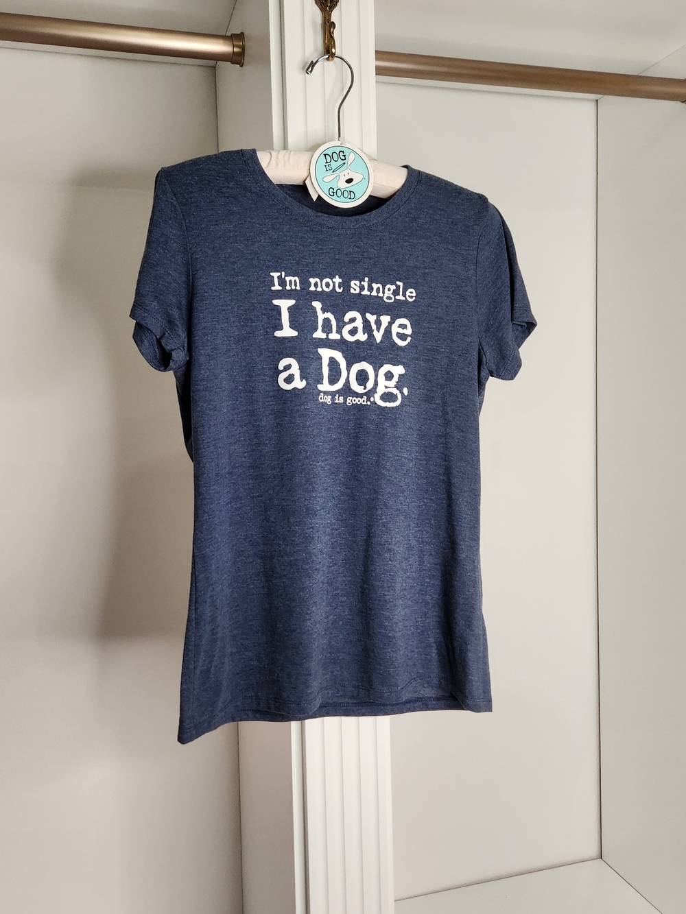 Dog Is Good. Women's Navy 'I'm Not Single. I Have a Dog' Graphic Tee.